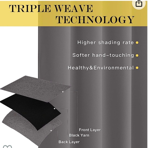 NiceTown Blackout Drapes 2 Panels per package - Picture 2 of 3